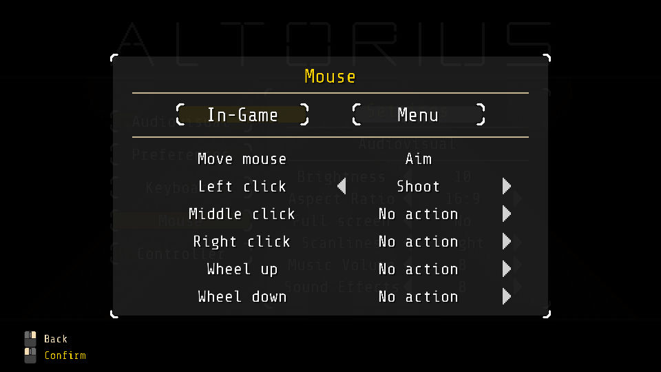 Settings - Mouse