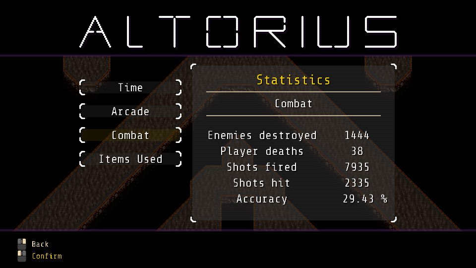 Combat displays your kills, deaths, and other combat-related statistics. These statistics include both Journey and Arcade modes.